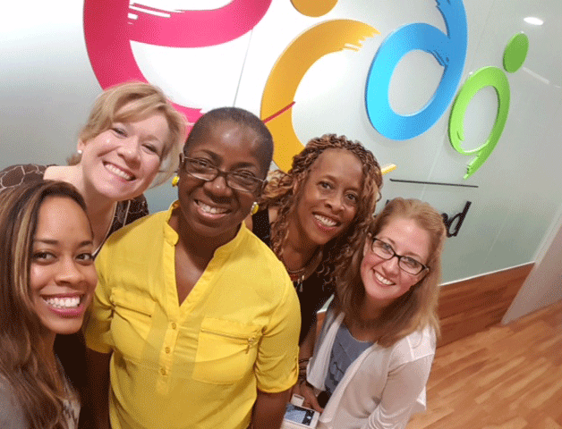 From left to right: Paige Hernandez; Christina Farrell; Akua Kouyate-Tate; Terlene Terry-Todd; Jennifer Cooper