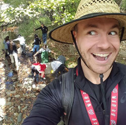 group hiking